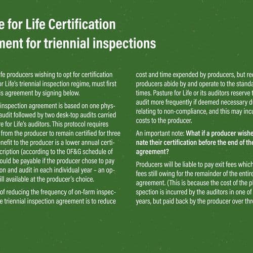 Triennial Certification Agreement