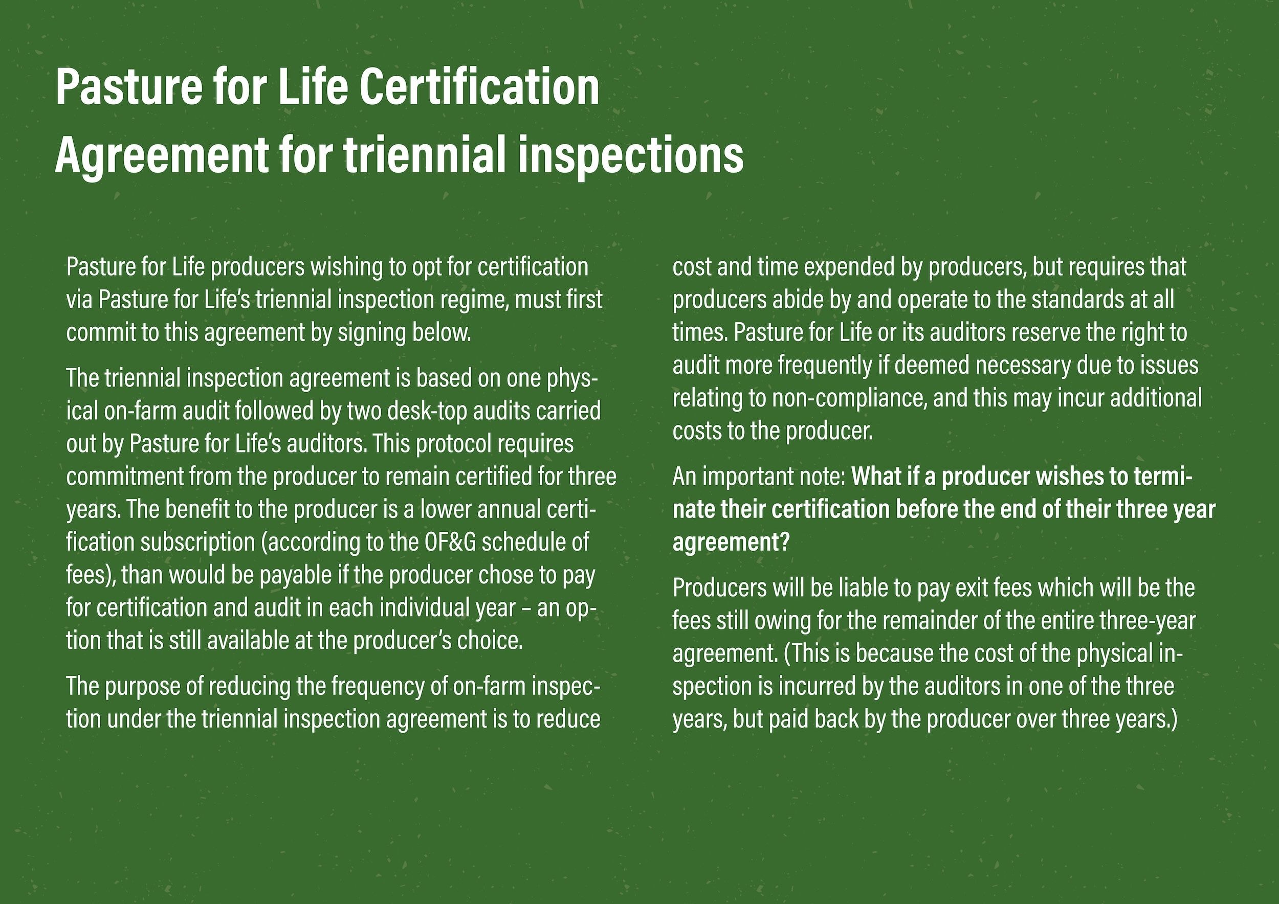Triennial Certification Agreement